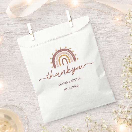 Danke Boho Rainbow Gastgeschenk Hochzeit Bag Geschenktütchen (Ausgeschnitten)