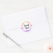 Danke! Boho Rainbow Wreath Round Aufkleber (Umschlag)