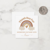 Danke Boho Regenbogenbaby Dusche Mitteilungskarte (Vorderseite/Rückseite Beispiel)