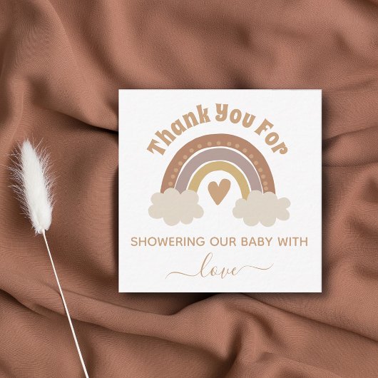 Danke Boho Regenbogenbaby Dusche Mitteilungskarte