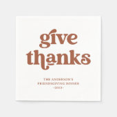 Danke | Boho Retro Erntedank Serviette (Vorderseite)