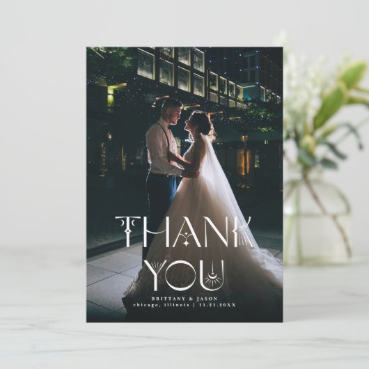 Danke Boho Wedding Vertical Foto (Stehend Vorderseite)