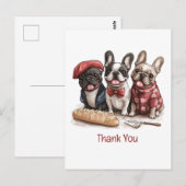 Danke Bonjour Französische Bulldoggen Postkarte (Vorne/Hinten)