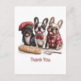 Danke Bonjour Französische Bulldoggen Postkarte