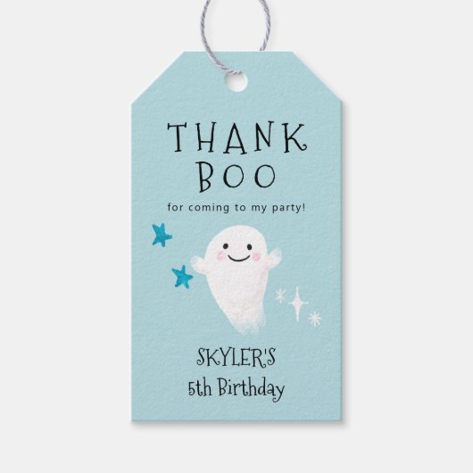 Danke Boo | Halloween Boy Birthday Party Geschenkanhänger (Vorderseite)