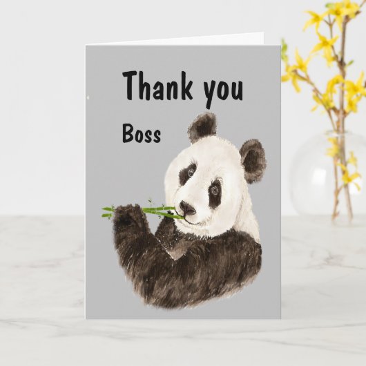 Danke, Boss mit Funny Panda Bear Karte (Gelbe Blume)