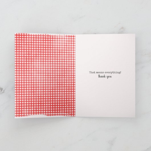 Danke Bow für Gingham Karte (Innenseite)