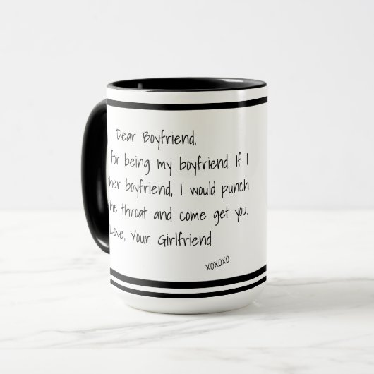 Danke Boyfriend Tasse (Vorderseite Links)