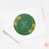 Danke Braut, Bräutigam Namen Smaragdgrün & Gold Runder Aufkleber (Umschlag)