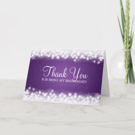 Danke Brautjungfer Magic Sparkle Lila (Vorderseite)
