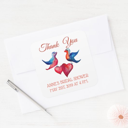 Danke Brautparty Square Sticker (Umschlag)