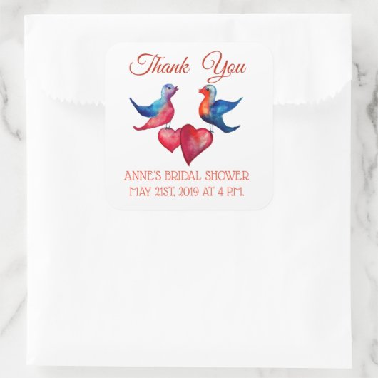 Danke Brautparty Square Sticker (Tasche)