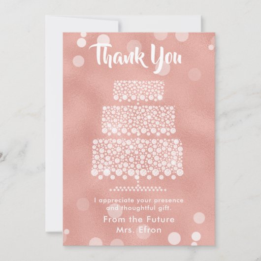 Danke Brautparty Wedding Cake Rose Gold (Vorderseite)