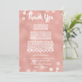 Danke Brautparty Wedding Cake Rose Gold (Stehend Vorderseite)