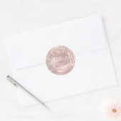 Danke Bridal Gevor Name Tropfens Rose Glitzer Runder Aufkleber (Umschlag)