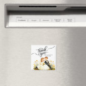 Danke, Bride Groom Ilustration Magnet (In Situ (Geschirrspüler))