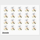 Danke, Bride Groom Ilustration Runder Aufkleber (Blatt)