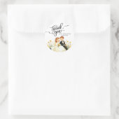 Danke, Bride Groom Ilustration Runder Aufkleber (Tasche)
