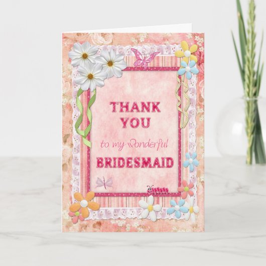 Danke Bridesmaid, Blume Kundenkarte (Vorderseite)