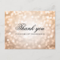 Danke Bridesmaid Copper Glitzer Lights