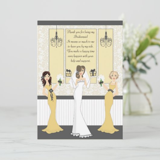 Danke Bridesmaid Einladung (Stehend Vorderseite)