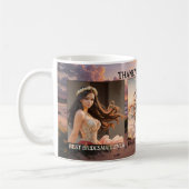Danke Bridesmaid Foto Beach Wedding Kaffeetasse (Links)