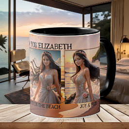 Danke Bridesmaid Foto Beach Wedding Kaffeetasse