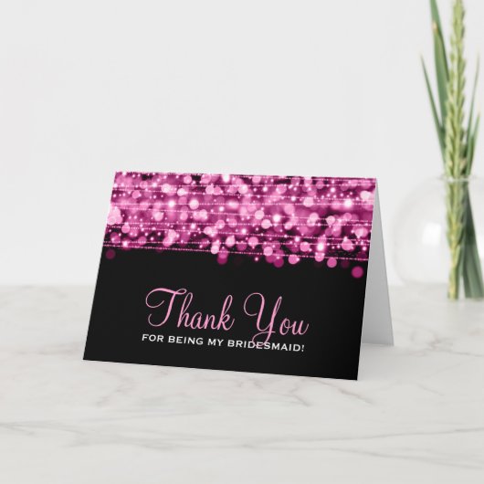 Danke Bridesmaid Party Glitzern Pink (Vorderseite)