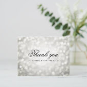 Danke Bridesmaid Silver Glitzer Lights Postkarte (Stehend Vorderseite)