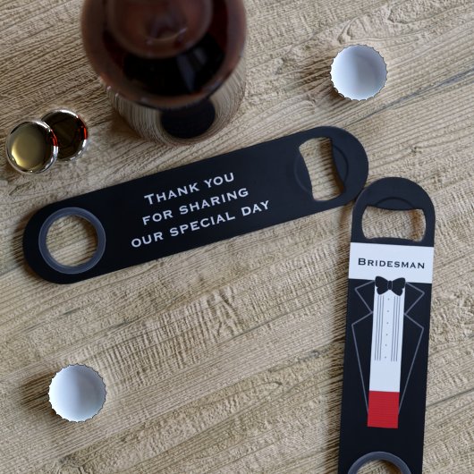 Danke Bridesman Tuxedo Wedding Bottle Opener Speed Flaschenöffner