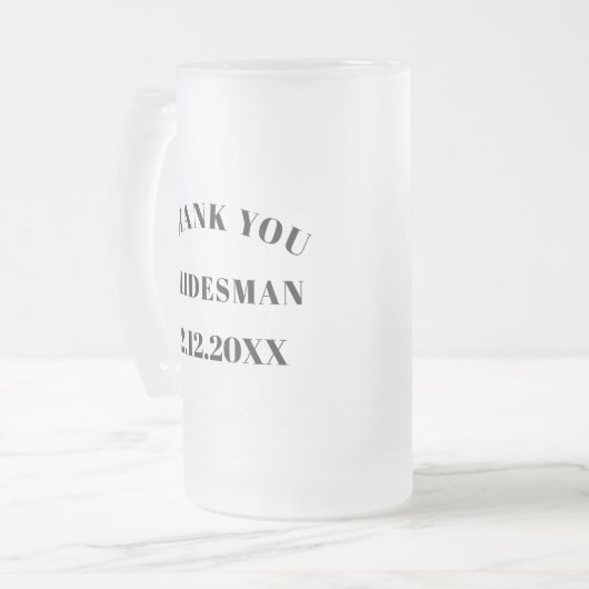 Danke Bridesman Wedding Bierglas Mattglas Bierglas (Vorderseite Links)