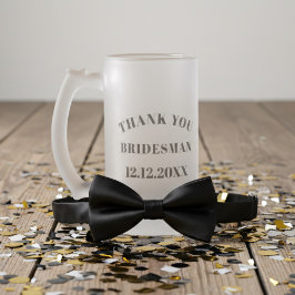 Danke Bridesman Wedding Bierglas Mattglas Bierglas