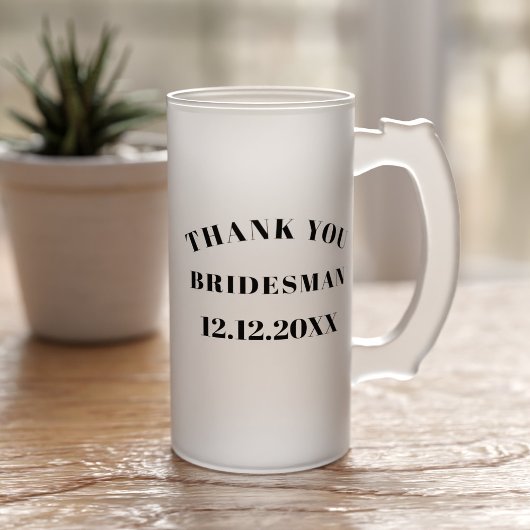 Danke Bridesman Wedding Bierglas Mattglas Bierglas
