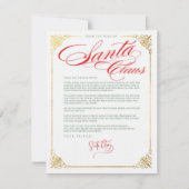 Danke, Brief vom Weihnachtsmann Mitteilungskarte (Vorderseite)