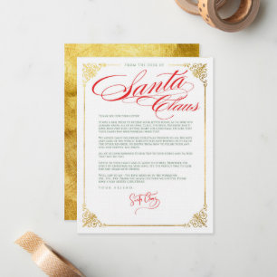 Danke, Brief vom Weihnachtsmann Mitteilungskarte