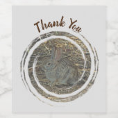 Danke Brown Bunny Niedlich Rabbit Wertschätzung Weinetikett (Einzelnes Label)