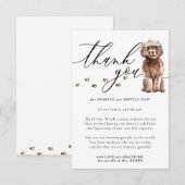 Danke Brown Cavapoo Welpenhund Wedding Begleitkarte (Vorne/Hinten)