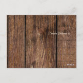 Danke Brown Wood und Black Imitats Lace Postkarte (Rückseite)