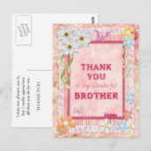 Danke Bruder, Blume Kundenkarte Postkarte (Vorne/Hinten)