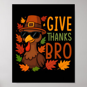 Danke Bruder Süßer Truthahn Dankbar Thanksgiving Poster