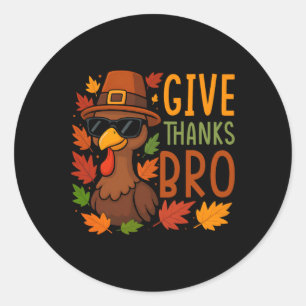 Danke Bruder Süßer Truthahn Dankbar Thanksgiving Runder Aufkleber