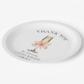 Danke Brunch und Bubbly Brautparty 9" Round Pappteller (Schrägansicht)