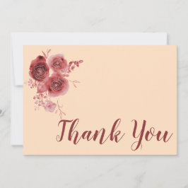 Danke, burgundy floral dankeskarte