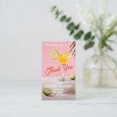 Danke | Business Cocktail Modern Pink Rabattkarte (Stehend Vorderseite)