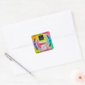Danke Business QR-Logo-Rainbow Holographic Quadratischer Aufkleber (Umschlag)