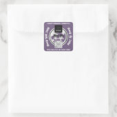 Danke Business QRCode Logo Silver Map Globe Lila Quadratischer Aufkleber (Tasche)