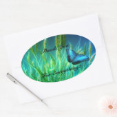 Danke Butterfly Ovaler Aufkleber (Umschlag)