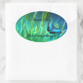 Danke Butterfly Ovaler Aufkleber (Tasche)