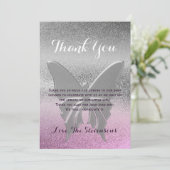 Danke Butterfly Pink Lila Baby Dusche (Stehend Vorderseite)