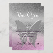 Danke Butterfly Pink Lila Baby Dusche (Vorne/Hinten)